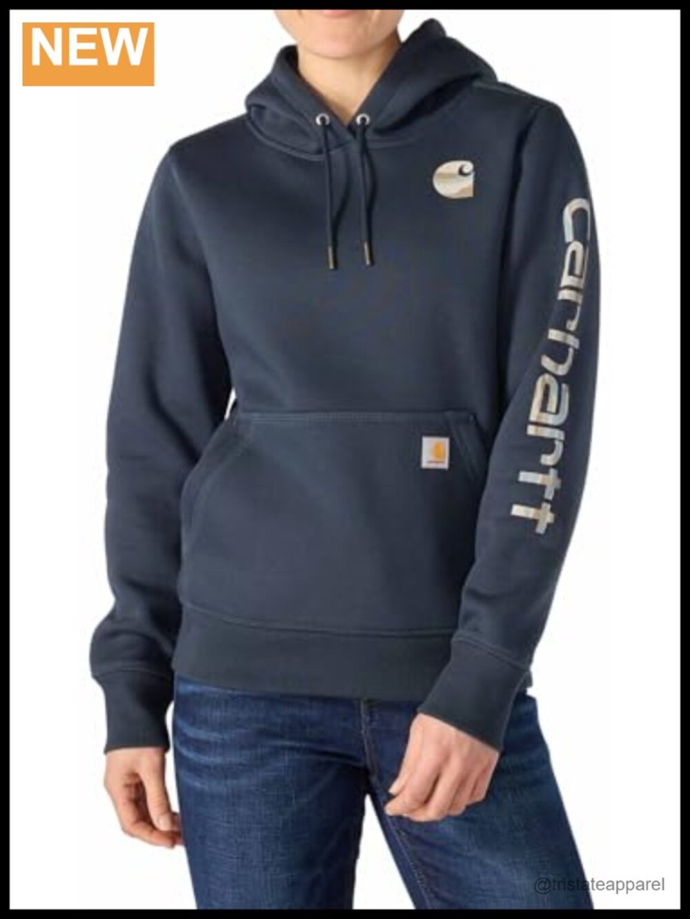 Carhartt Iconic Clarksburg Logo Sweatshirt Relaxed Fit Pullover Hoodie